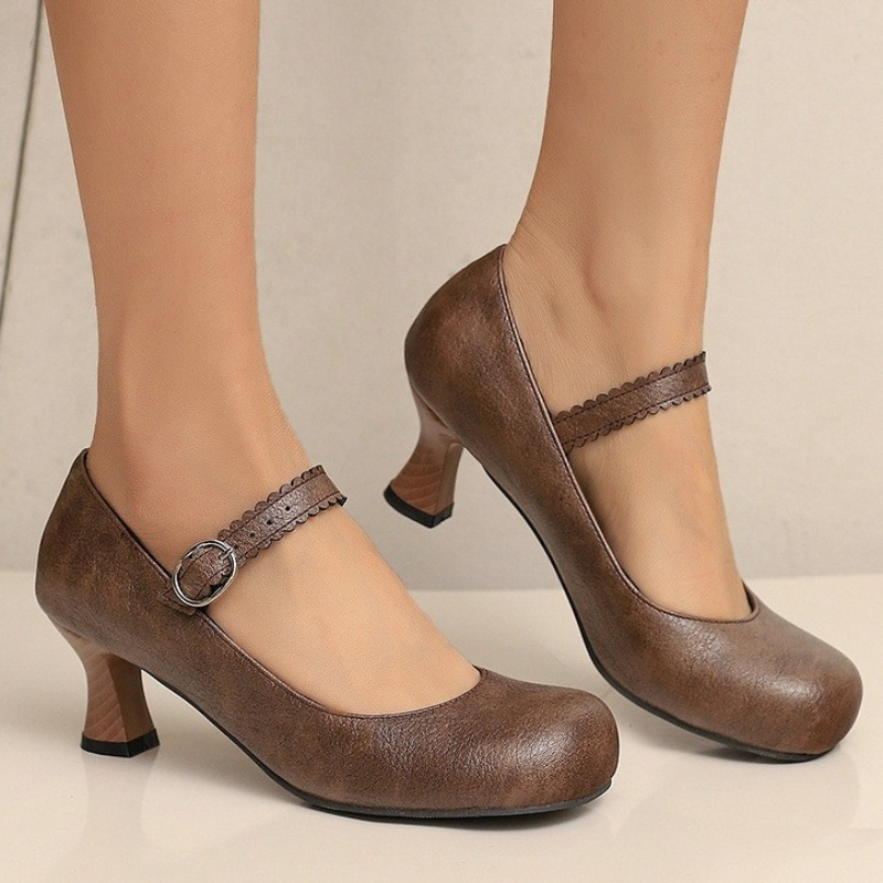 Women Formal Wear Heels - Zapatos de Tacón Bajo Estilo Mary