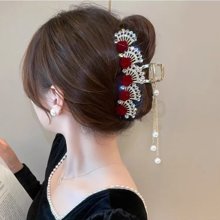 Women'S Formal Wear Accessories - Pinza de Pelo Vintage Roja con
