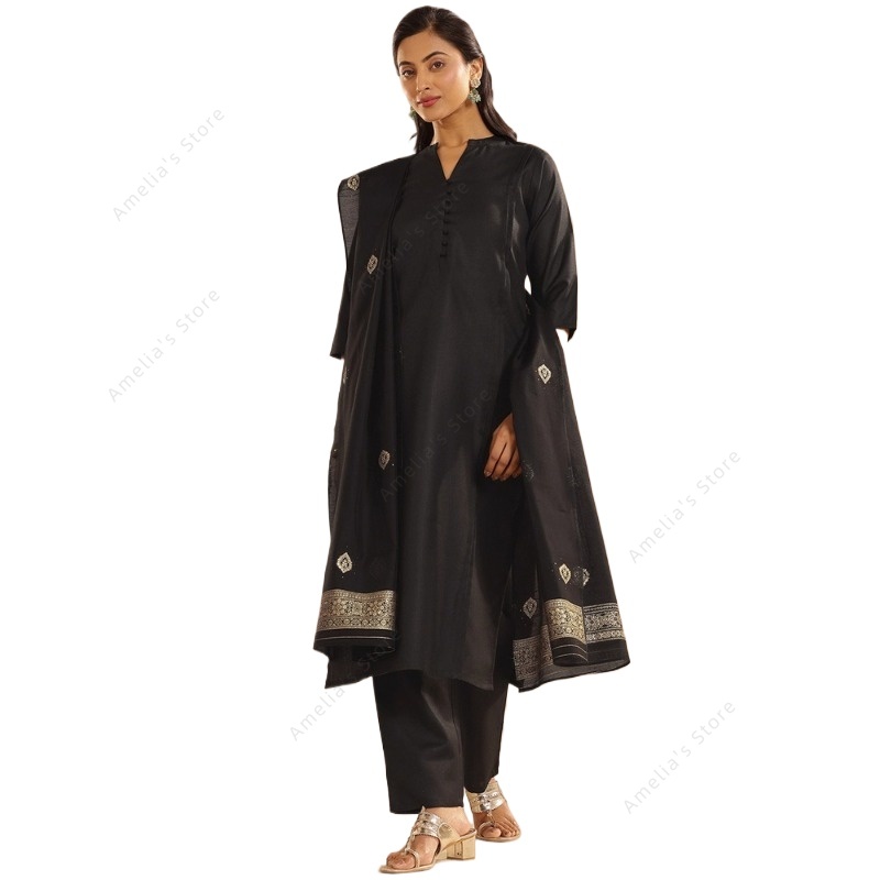 Women Formal Wear Indian - Conjunto de 3 Piezas de Kurta,