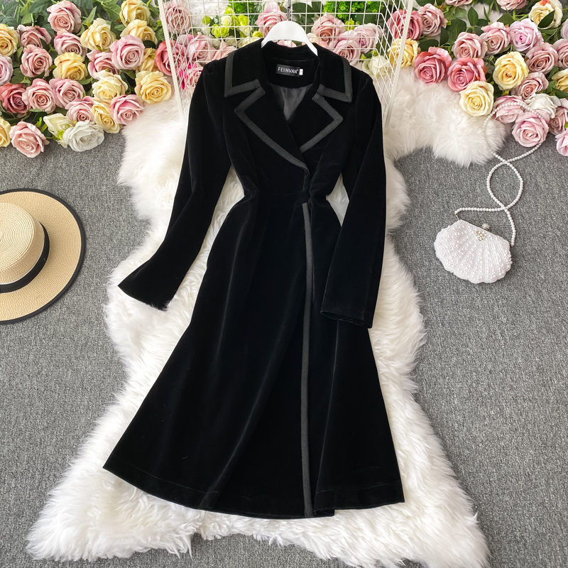 Vestido Blazer de terciopelo n - Trench Coat Formal reseña y precio