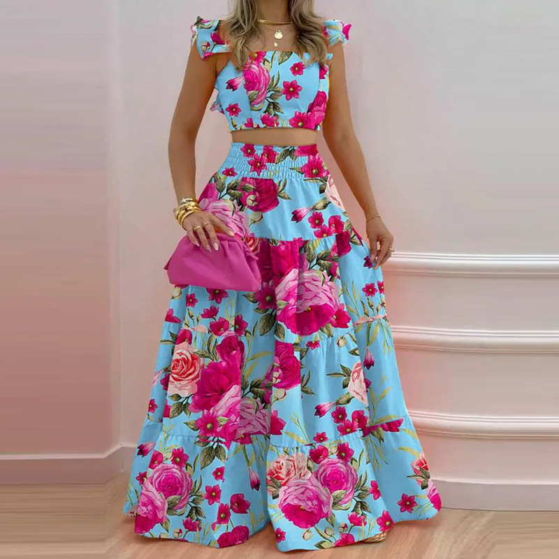 Conjunto de Dos Piezas con Fal - Women Formal Wear For Summer reseña y precio