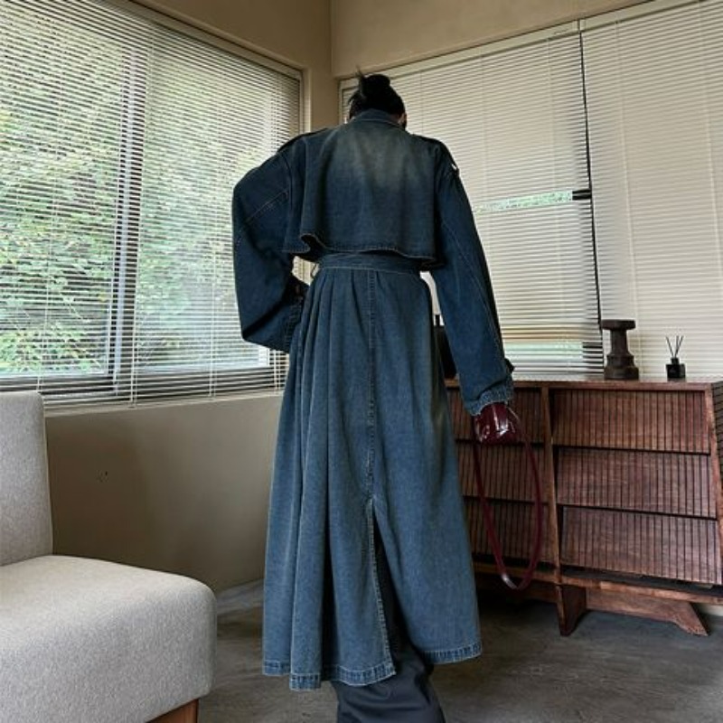 Gabardina de mezclilla lavada  - Trench Coat Formal reseña y precio