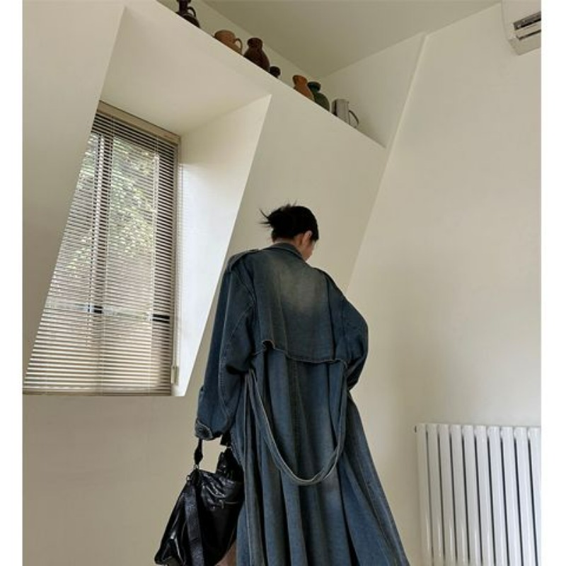 Gabardina de mezclilla lavada  - Trench Coat Formal reseña y precio