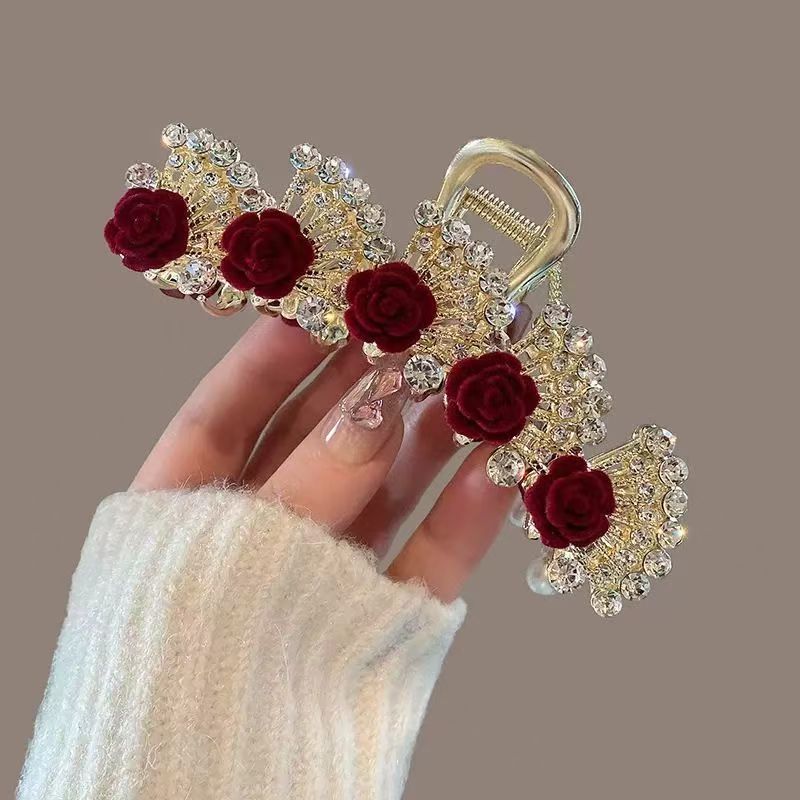 Pinza de Pelo Vintage Roja con - Women'S Formal Wear Accessories reseña y precio