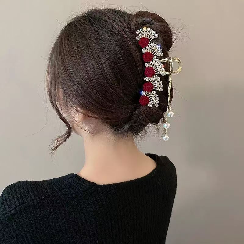 Pinza de Pelo Vintage Roja con - Women'S Formal Wear Accessories reseña y precio