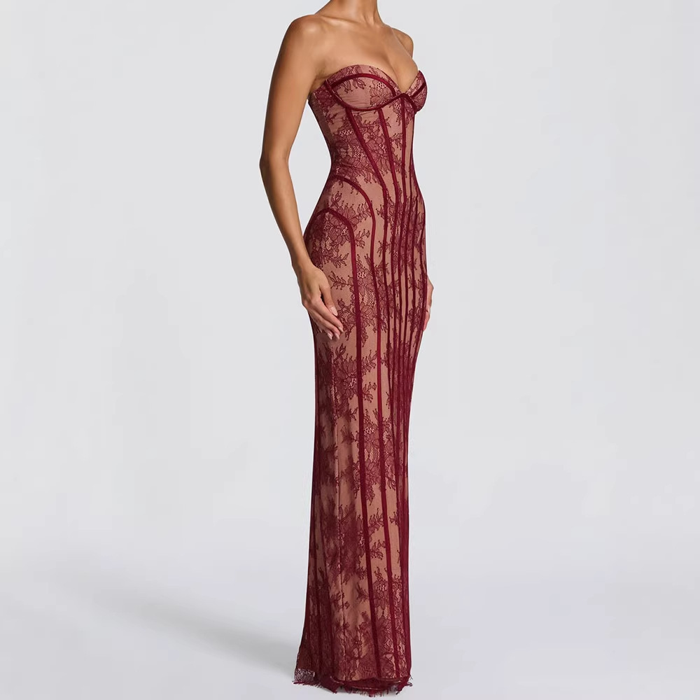 Vestido Maxi Ajustado sin Tira - Formal Women'S Wear reseña y precio